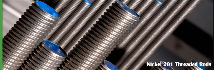 Nickel 201 Threaded Rods Manufactured at our Vasai, Mumbai Factory