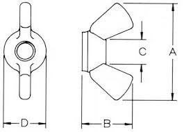 Wing Nut Dimensions